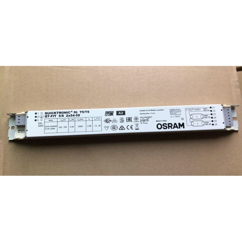 (SALE) Tăng phô đôi cho bóng 55W OSRAM QT-FIT 5/8 2x54-58