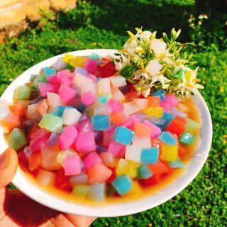 Thạch dừa thô 1kg tặng kèm hương liệu