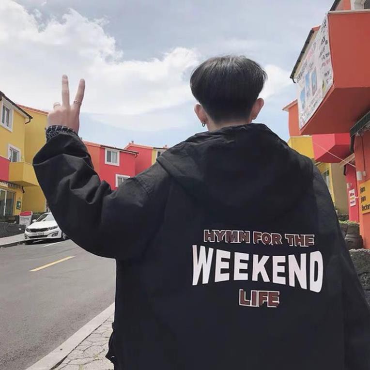 Áo khoác dù unisex form rộng WEEKEND nam nữ phong cách chất của năm