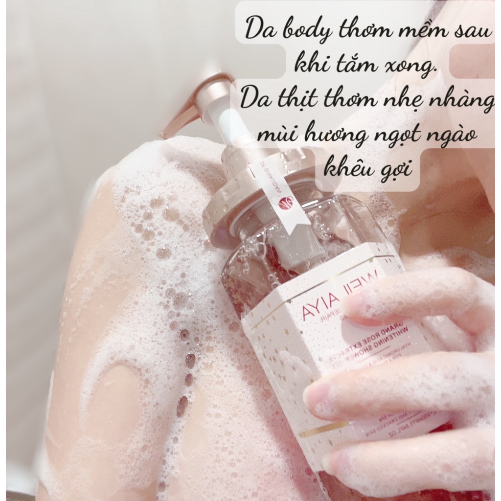 Sữa tắm tủy mật hoa hồng Weilaiya, sữa tắm nước hoa Weilaiya, sữa tắm trắng da chống lão hóa - Herskin Official Store