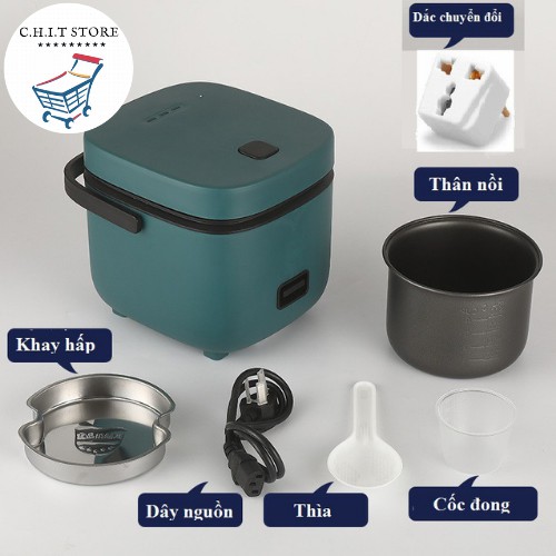 Nồi cơm điện mini đa năng JASHI 1,2L Cao Cấp, NS-JS-800, NẤU CHÁO, CHƯNG, HẤP LUỘC - Tiện lợi