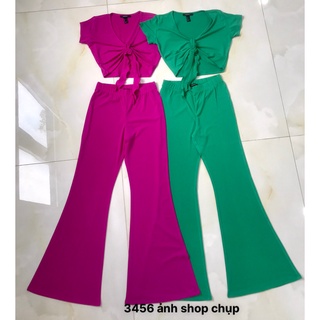 Set F21 Áo Croptop Quần Ống Loe - 3456