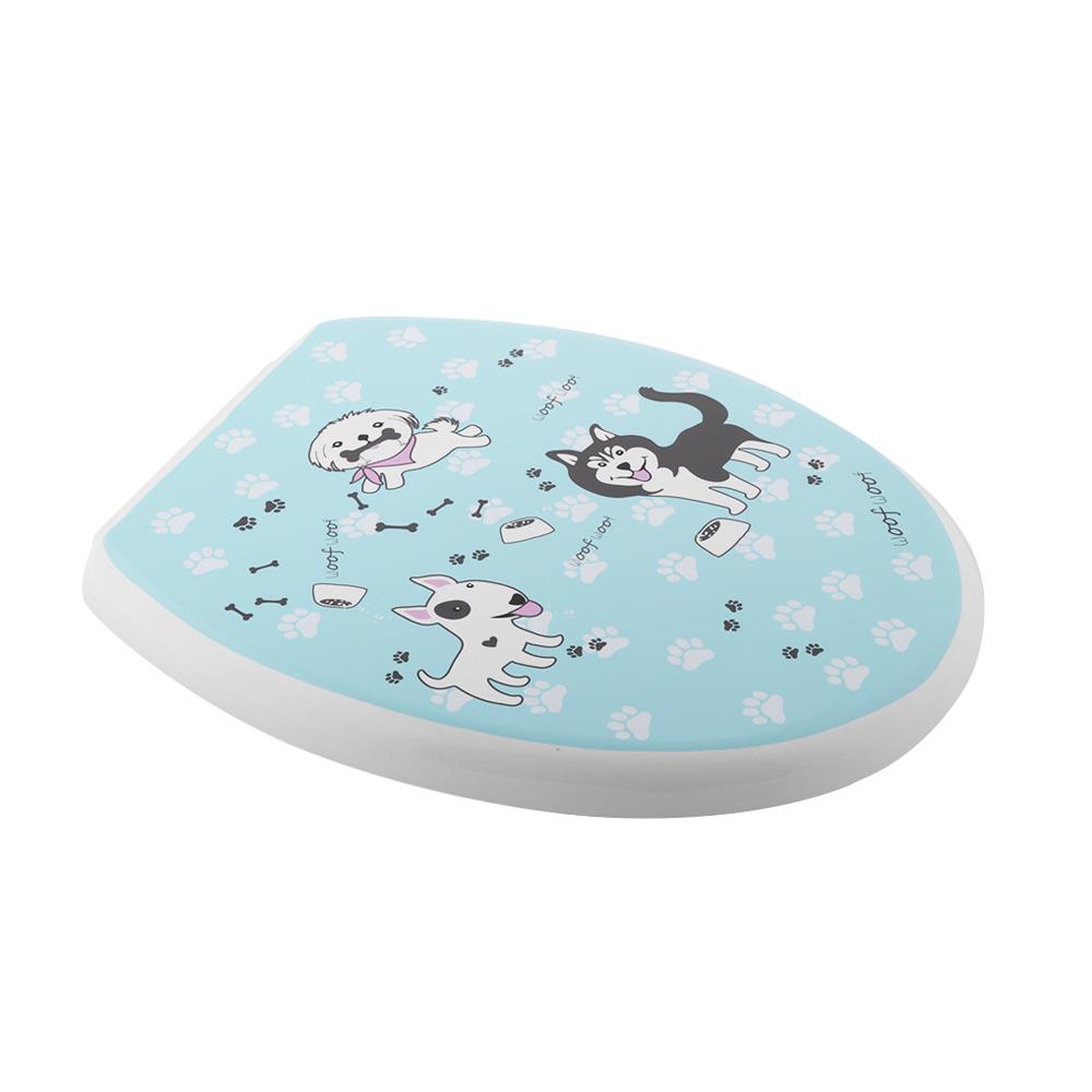 Homebase MOYA nắp bồn cầu L-3102 DOG bằng nhựa PP 46.5X36.5X3CM. họa tiết động vật