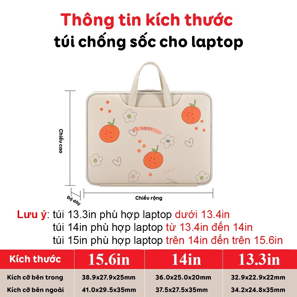 Túi chống sốc cho macbook, laptop, máy tính bảng làm từ da PU chống va đập, chống nước, nhiều ngăn đa kích thước