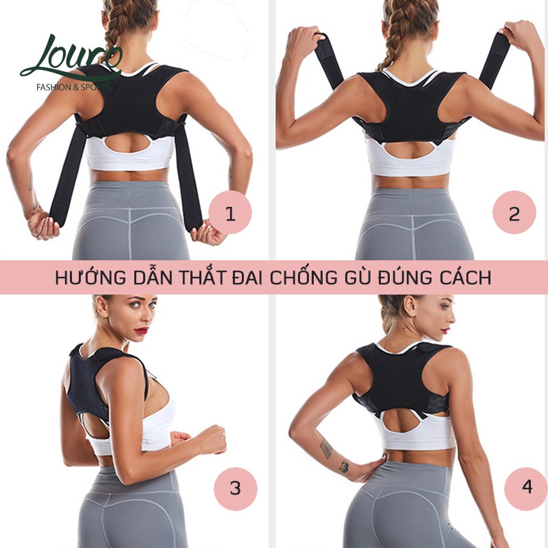 Đai chống gù lưng nam nữ, kiểu đai áo chống gù tự động điều chỉnh dây đeo đa năng, phù hợp nam nữ, trẻ em