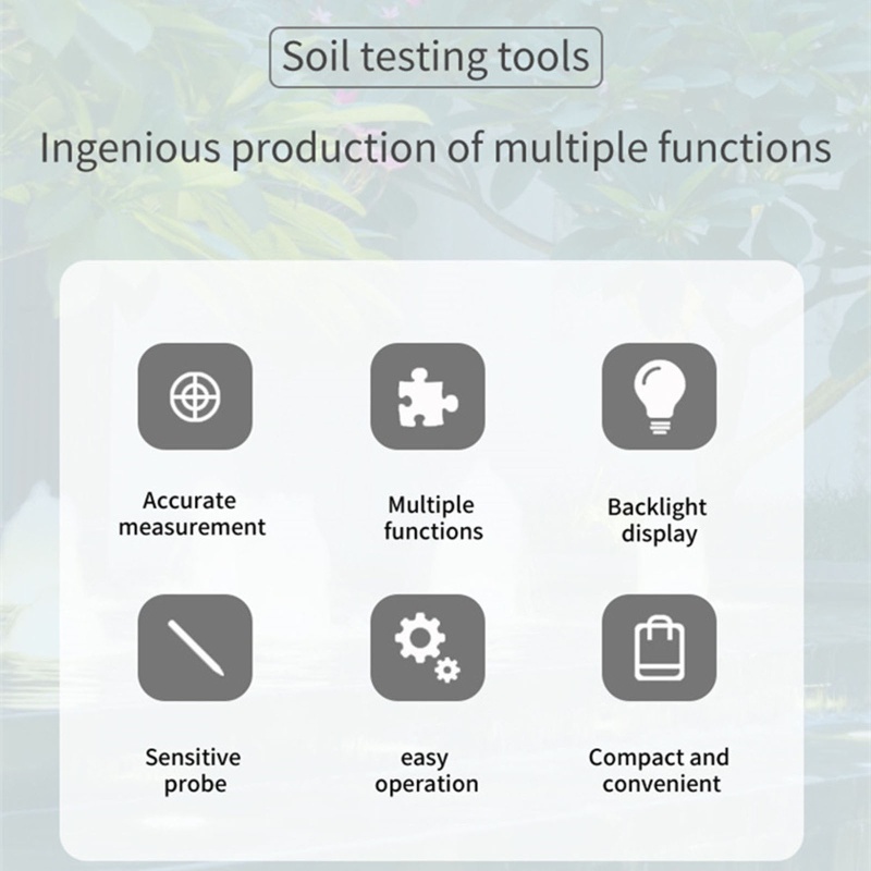 Dụng Cụ Đo Độ PH / Độ Ẩm Đất 5 Trong 1 Tiện Dụng Cho Sân Vườn