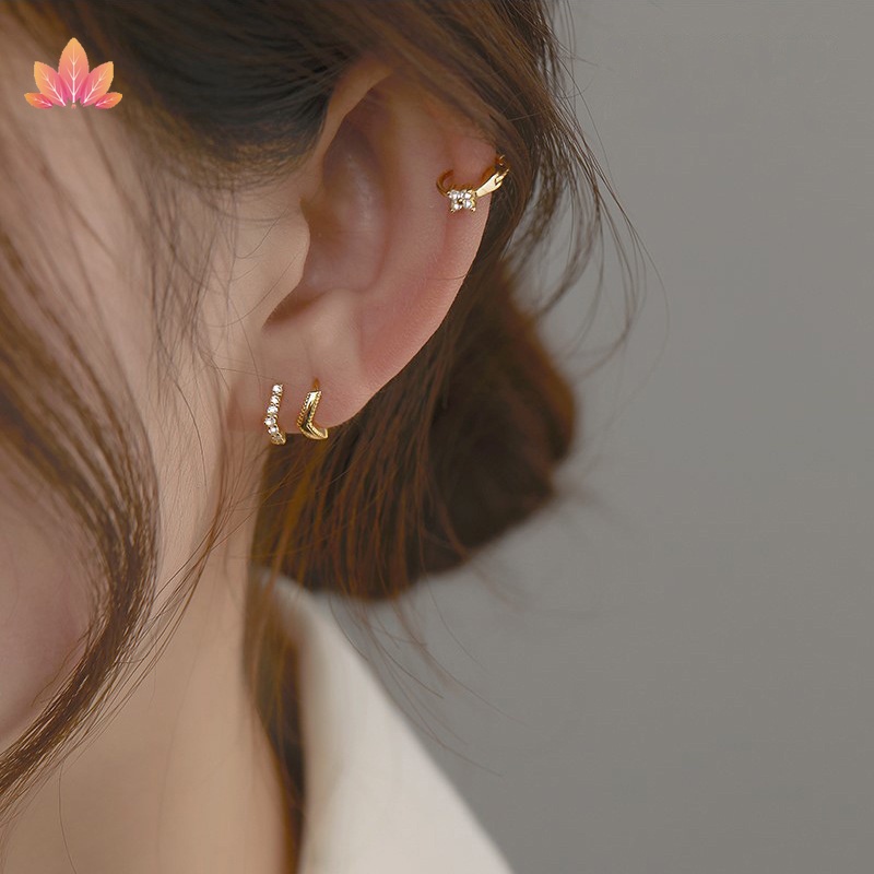 Đôi bông tai mạ vàng 14K đính đá zircon thời trang ngọt ngào dễ thương cho nữ