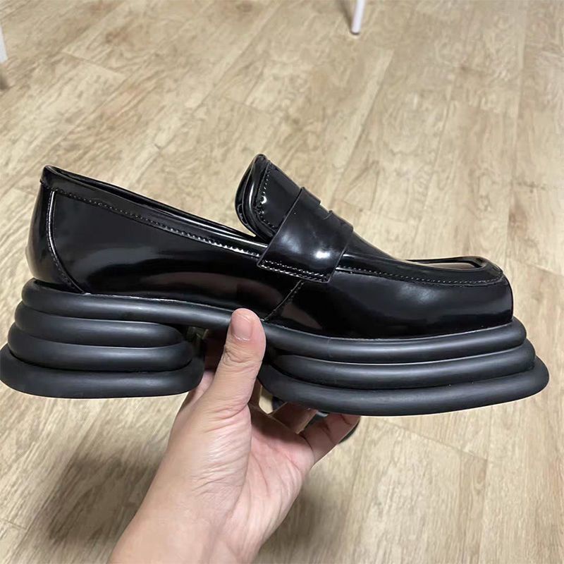 Giày Lười Da Đế Dày Mũi Vuông Phong Cách Nhật Bản Thời Trang Hè Cho Nữ