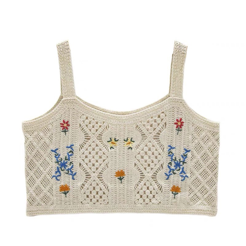 Áo Croptop Hai Dây Dệt Kim Thiết Kế Ngọt Ngào Quyến Rũ Cho Nữ