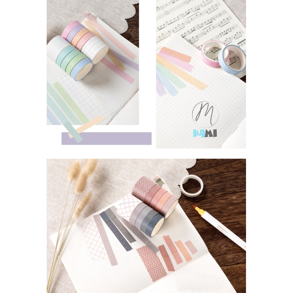 Washi Tape set 10 cuộn SA10-1 trang trí scrapbook, sổ tay planner,...