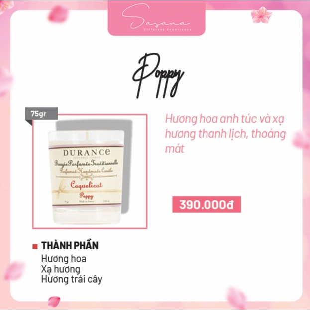 BST nến thơm handmade 75g - Durance giúp thơm phòng, khử mùi,...