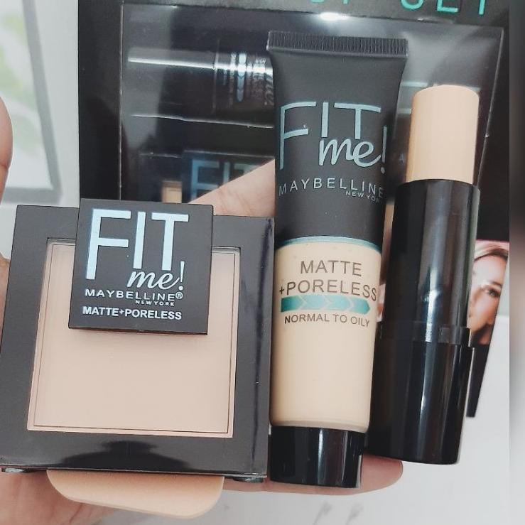 (Hàng Mới Về) Bộ Mỹ Phẩm 3 Trong 1 Maybelline Fit Me