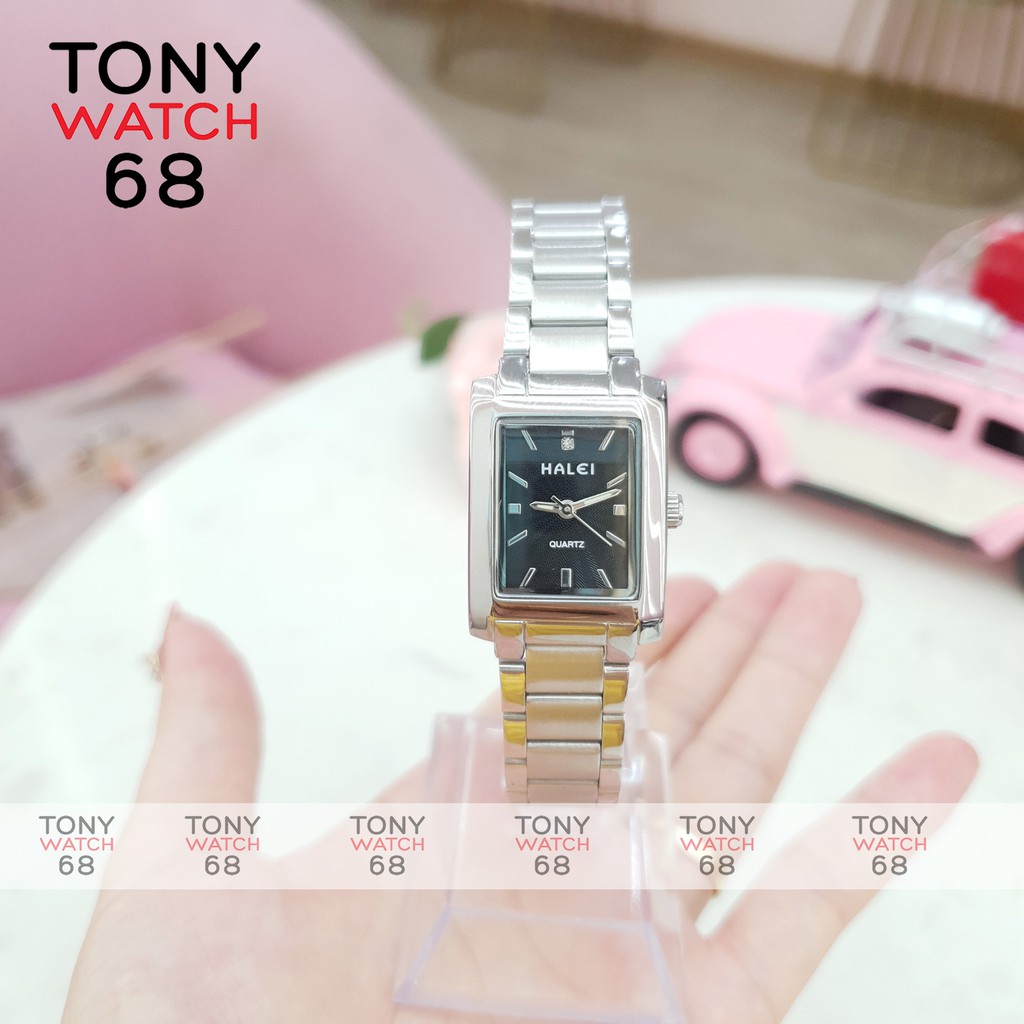 Đồng hồ cặp đôi nam nữ Halei mặt vuông dây kim loại không gỉ chính hãng chống nước tuyệt đối | BigBuy360 - bigbuy360.vn