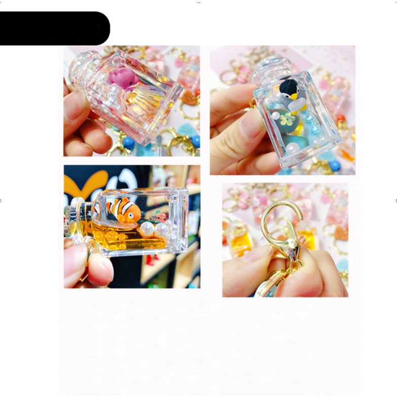 Móc Khóa Cao Cấp Hình Hủ Nước Trong Cute phụ kiện Túi Xách dễ thương -Minkey