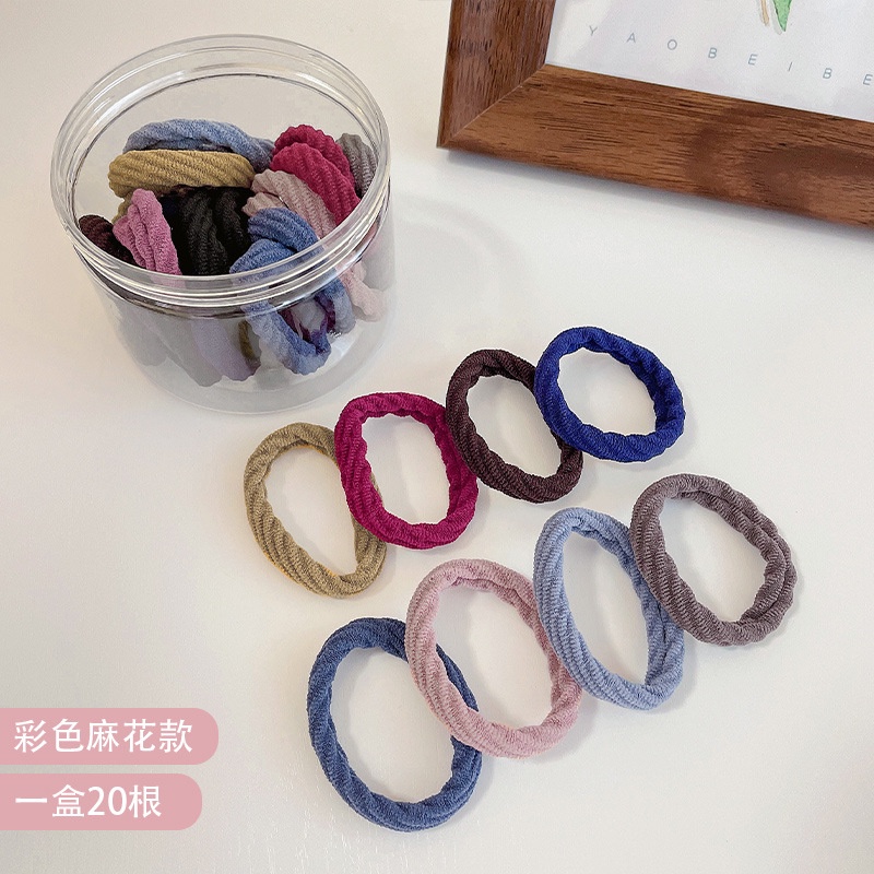 Set 20 Dây Thun Cột Tóc Co Giãn Nhiều Màu Sắc Phong Cách Hàn Quốc Thời Trang Cho Nữ