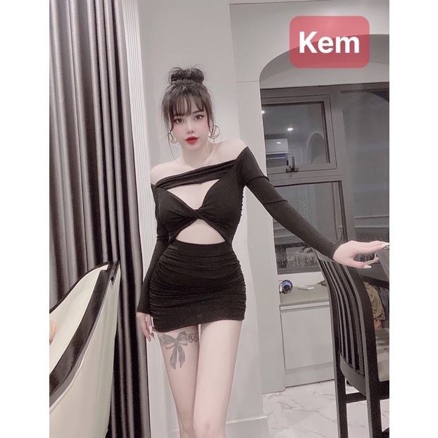Váy nhũ body trễ vai