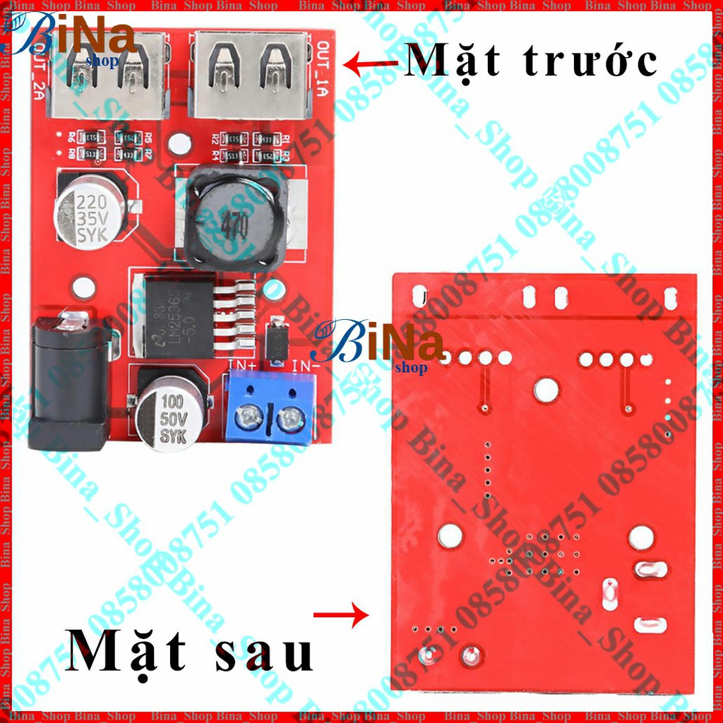 Mạch hạ áp 6-40V ra 5V2A chế sạc dự phòng