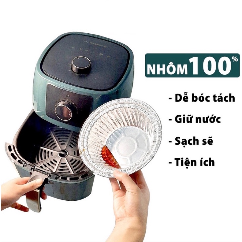Khay Giấy Bạc, Khay Bạc Đựng Thực Phẩm Lót Nồi Chiên Không Dầu Chịu Nhiệt Cao
