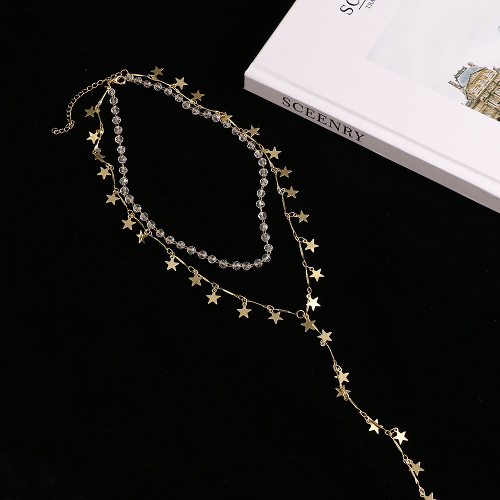 Vòng cổ choker nhiều lớp mặt hình bướm đính ngọc trai kim loại phong cách Hàn Quốc thời trang cho nữ