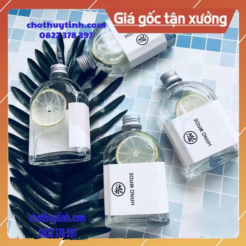 Chai Thủy Tinh Dẹp Nắp Nhôm 100ml 200ml 250ml 350ml 500ml đựng Cafe, Nước Ép | BigBuy360 - bigbuy360.vn