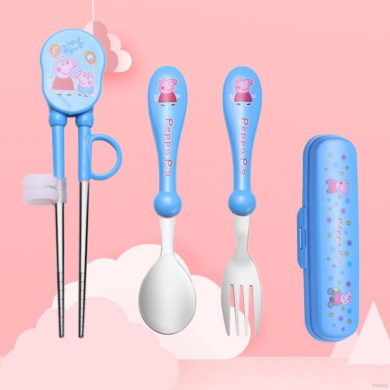 READY STOCK Bộ muỗng đũa nĩa tập ăn cho bé