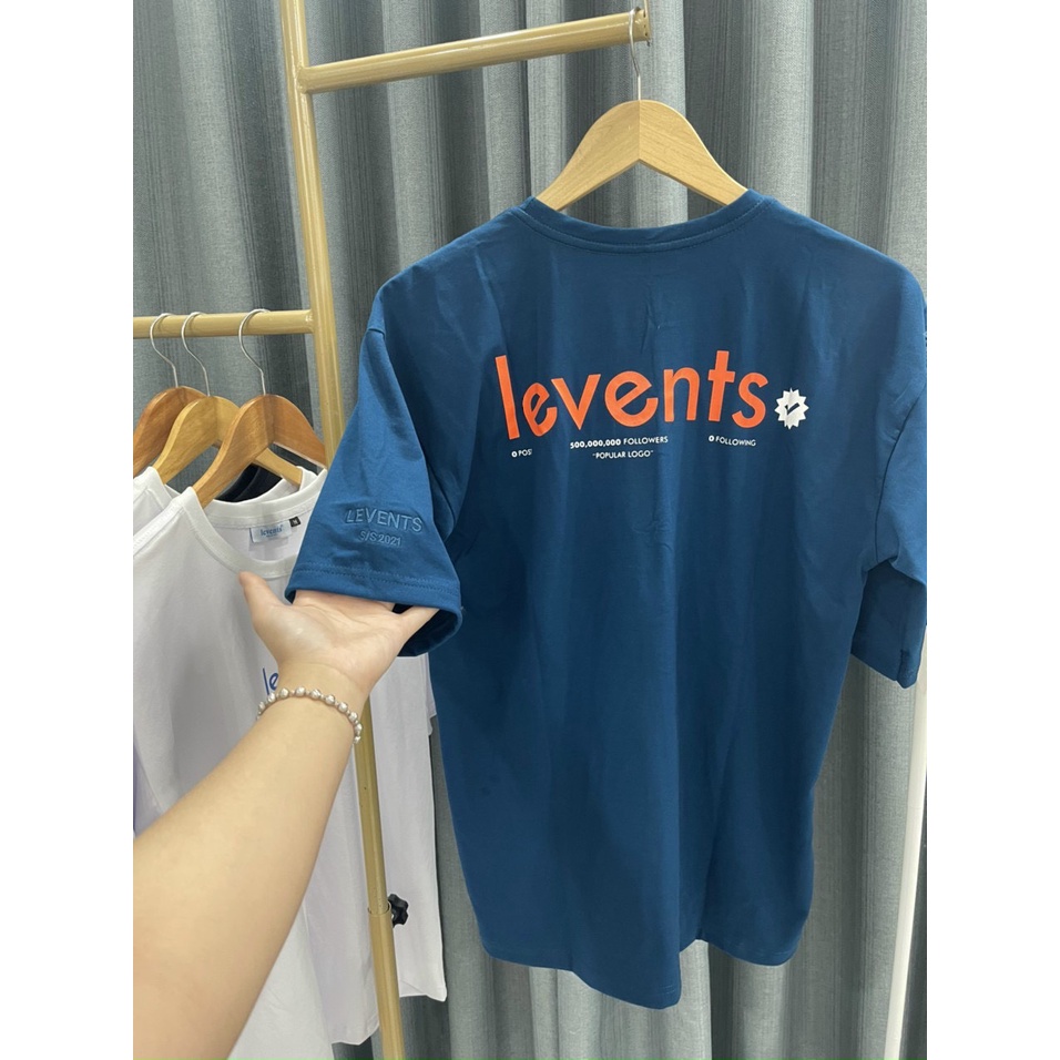 Áo thun Le.vents POPULAR LOGO 2.0 TEE BLACK/ WHITE/Green/Blue tay lỡ form rộng