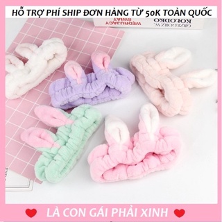 Băng Đô Rửa Mặt Cài Tóc Tai Mèo, Băng Đô Cài Tóc Tai Thỏ cho các ban Nữ - giao ngẫu nhiên màu