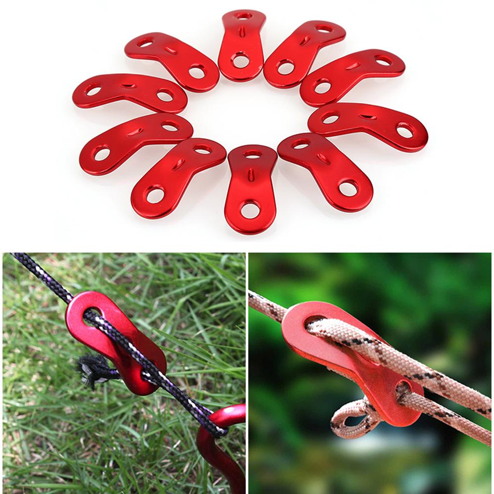 Bộ 10 Móc Khóa Dây Lều Cắm Trại Bằng Hợp Kim Nhôm Chống Xoắn Nhiều Màu Sắc Tiện Dụng