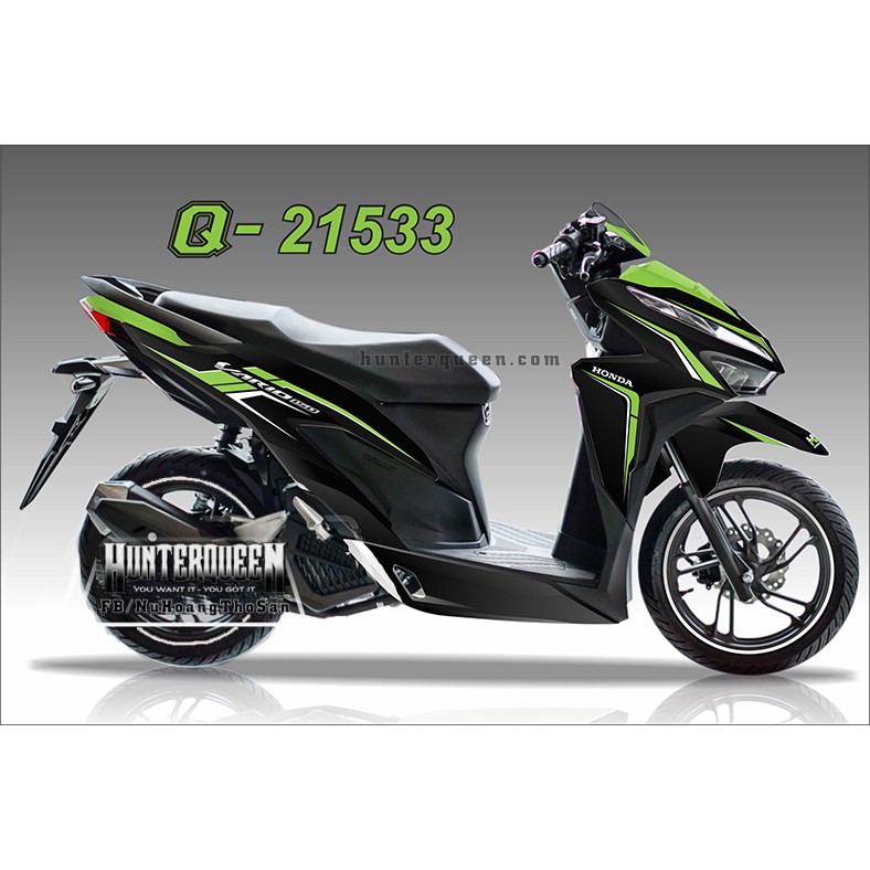 Tem rời Vario 2018. Chỉ xanh lá, trắng đen. Thay đổi màu sắc và chi tiết theo yêu cầu. Sắc nét, bền màu