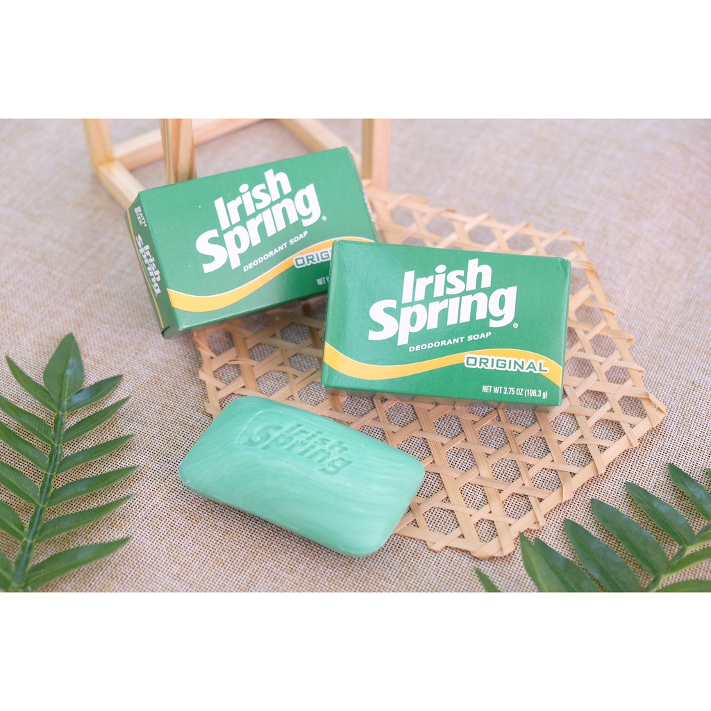 Xà bông cục diệt khuẩn Irish Spring Deodorant Soap Original - 1 hộp(119gram)