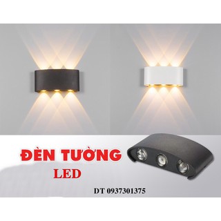 Đèn Tường LED Trang Trí Hắt Sáng Trên Dưới - Loại 6 Tia Sáng Vàng - Nguồn Nhôm Đúc Chống ẩm Chống Nước IP66