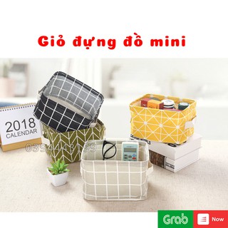 Giỏ đựng đồ bằng vài mini đa năng có thể gấp gọn