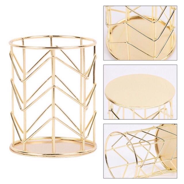 Ống cắm bút rose gold decor nhiều mẫu