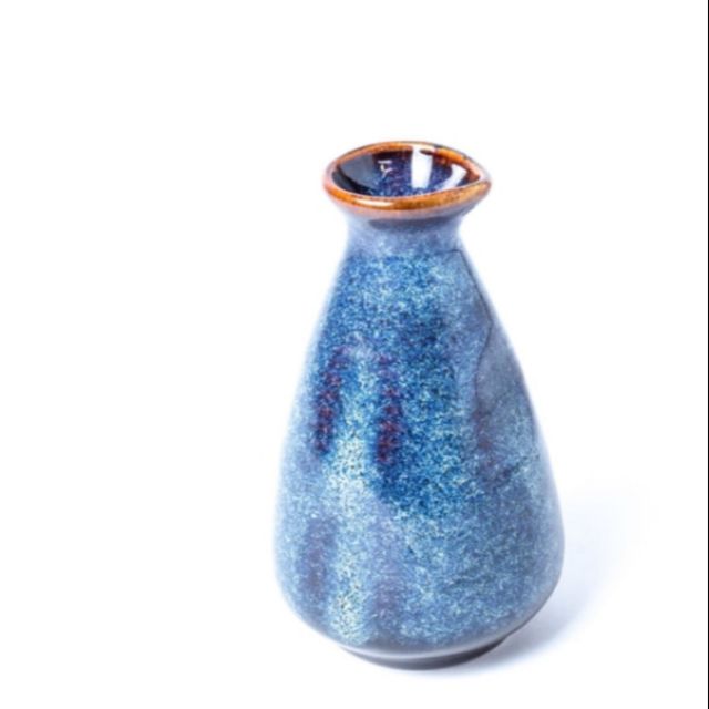 Bình Rượu Sake dáng bầu mầu thiên thanh