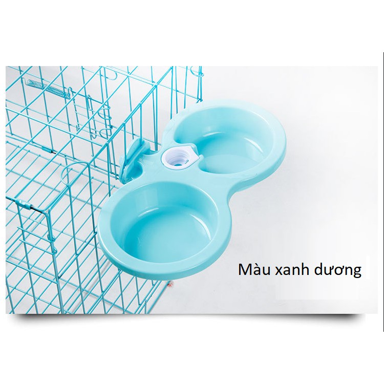 [HCM] Bát đôi gắn chuồng ăn uống cấp nước tự động dành cho thú cưng (size nhỏ)