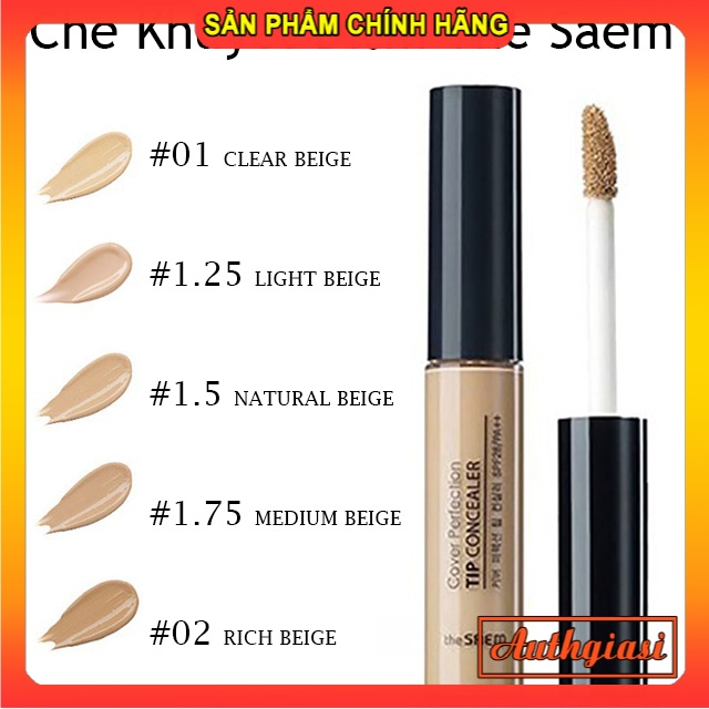 Kem che khuyết điểm quốc dân The Saem Cover Perfection Tip Concealer Spf28 PA++ CKĐ hoàn hảo