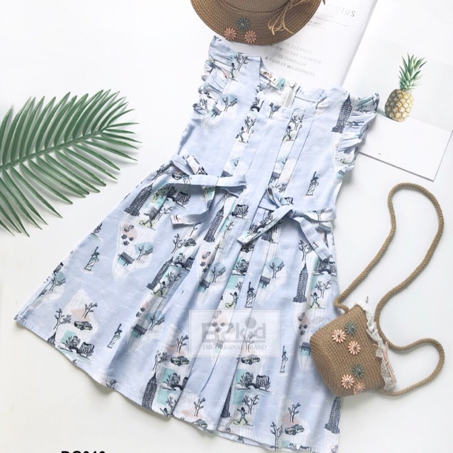 Đầm xếp ly bé gái