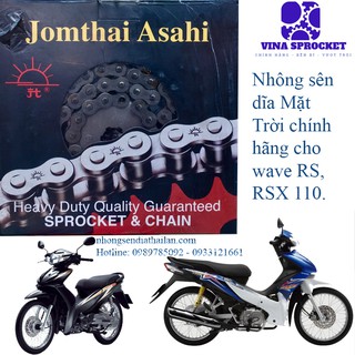 Nhông Sên Dĩa Mặt Trời Dòng Wave ( RS, RSX, S, Blade..) Có Mã Code Kiểm Tra Chính Hãng