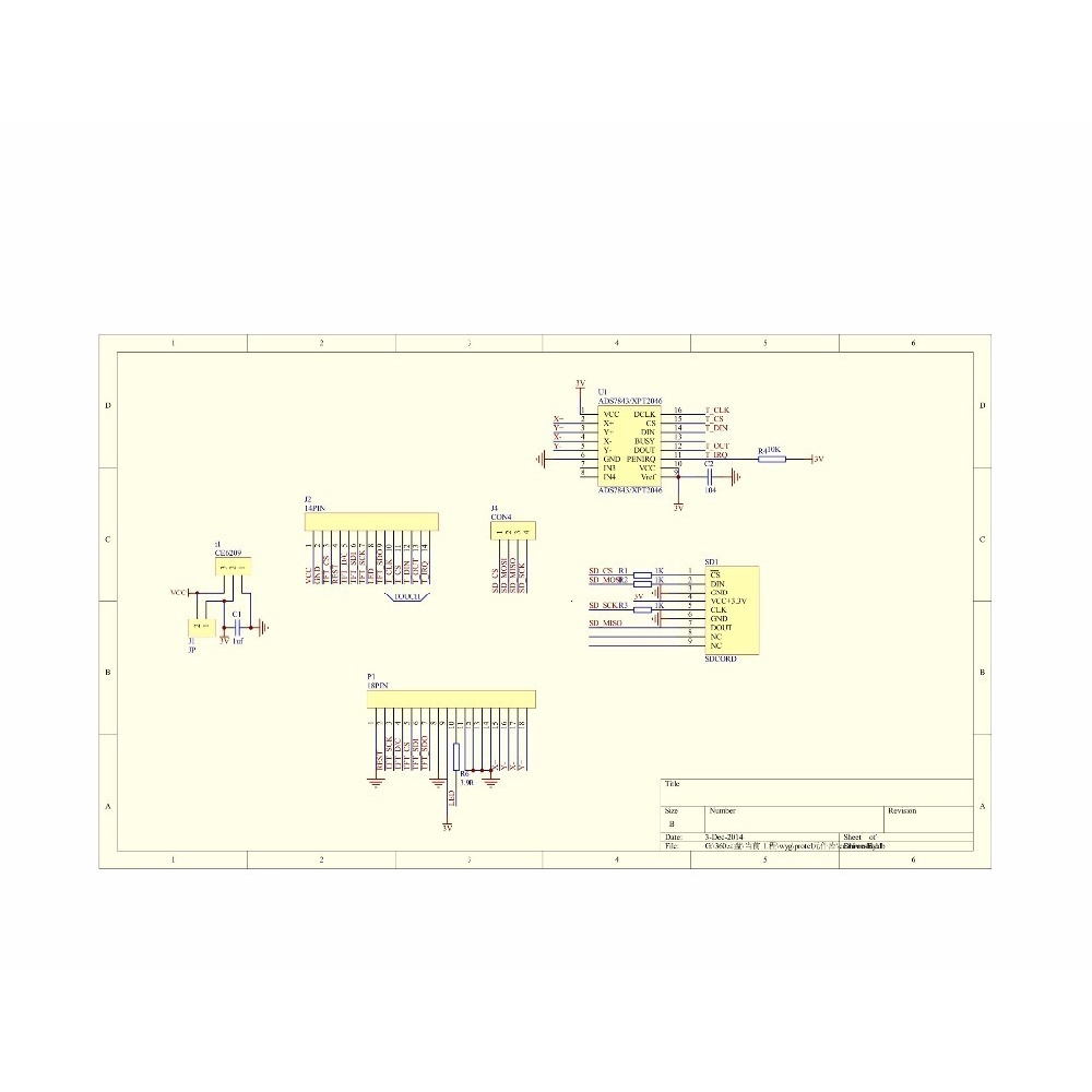 Mô Đun Chuyển Đổi Tzt 2.4 "240X320 Spi Tft Lcd + 5v / 3.3v Pbc