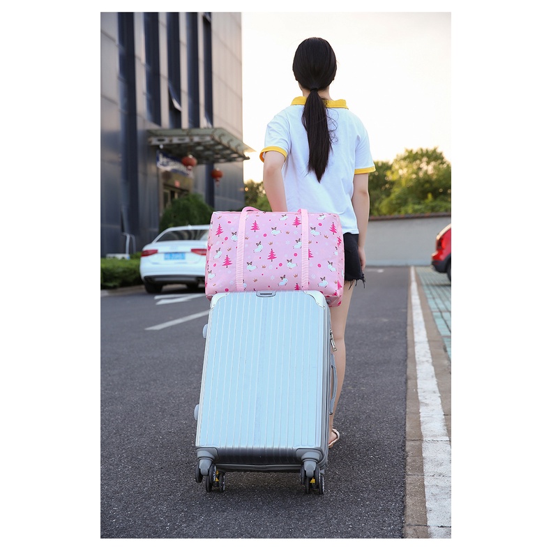 Túi Du Lịch Loại Tốt Chống Nước Pattern Xếp Gọn Thời Trang Hàn