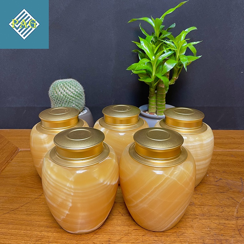 Hũ Đựng Trà Cao Cấp Bằng Đá Ngọc Hoàng Long Size 14 x 10cm