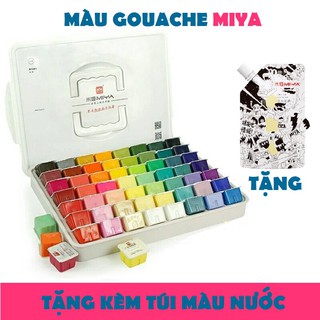 Màu gouache Miya, màu thạch, bột, wat hộp 56 màu x 30ml, sử dụng tốt nhất cùng bay lấy màu và xịt nấm mốc