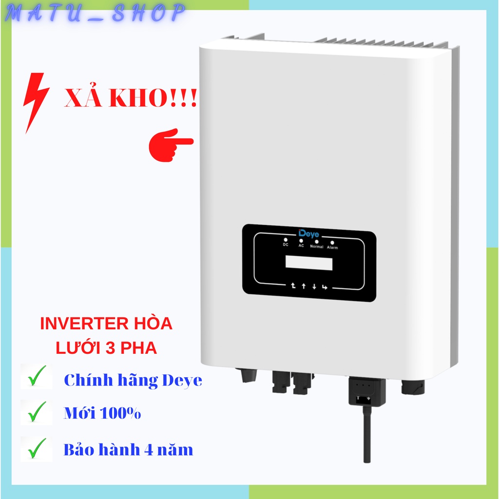 Inverter hòa lưới Biến tần năng lượng mặt trời 3 pha 6KW chính hãng Deye SUN-6K-G