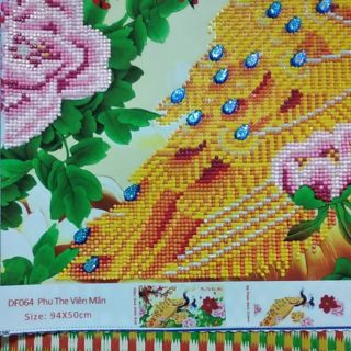 (ĐÃ ĐÍNH)Tranh đá Phu Thê Viên Mãn DF064