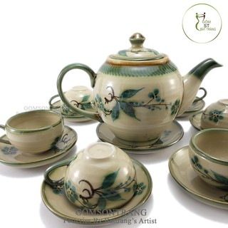 (Mẫu mới) Bộ ấm chén Bát Tràng dáng Minh Long cao cấp sang trọng, tinh tế