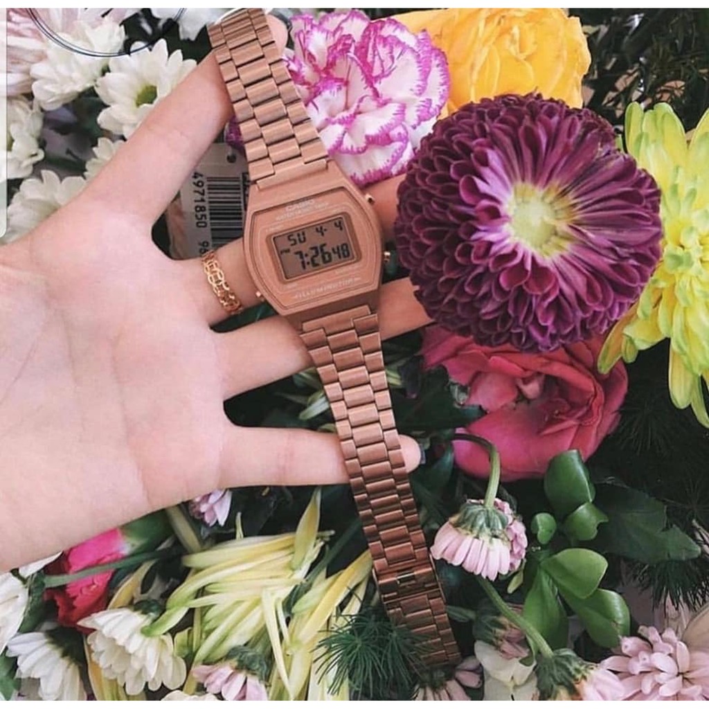Đồng hồ casio nữ B640WC-5A Rosegold chính hãng
