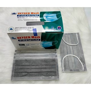 Khẩu trang y tế Sen Việt OXYGEN PREMIUM kháng khuẩn - màu xám