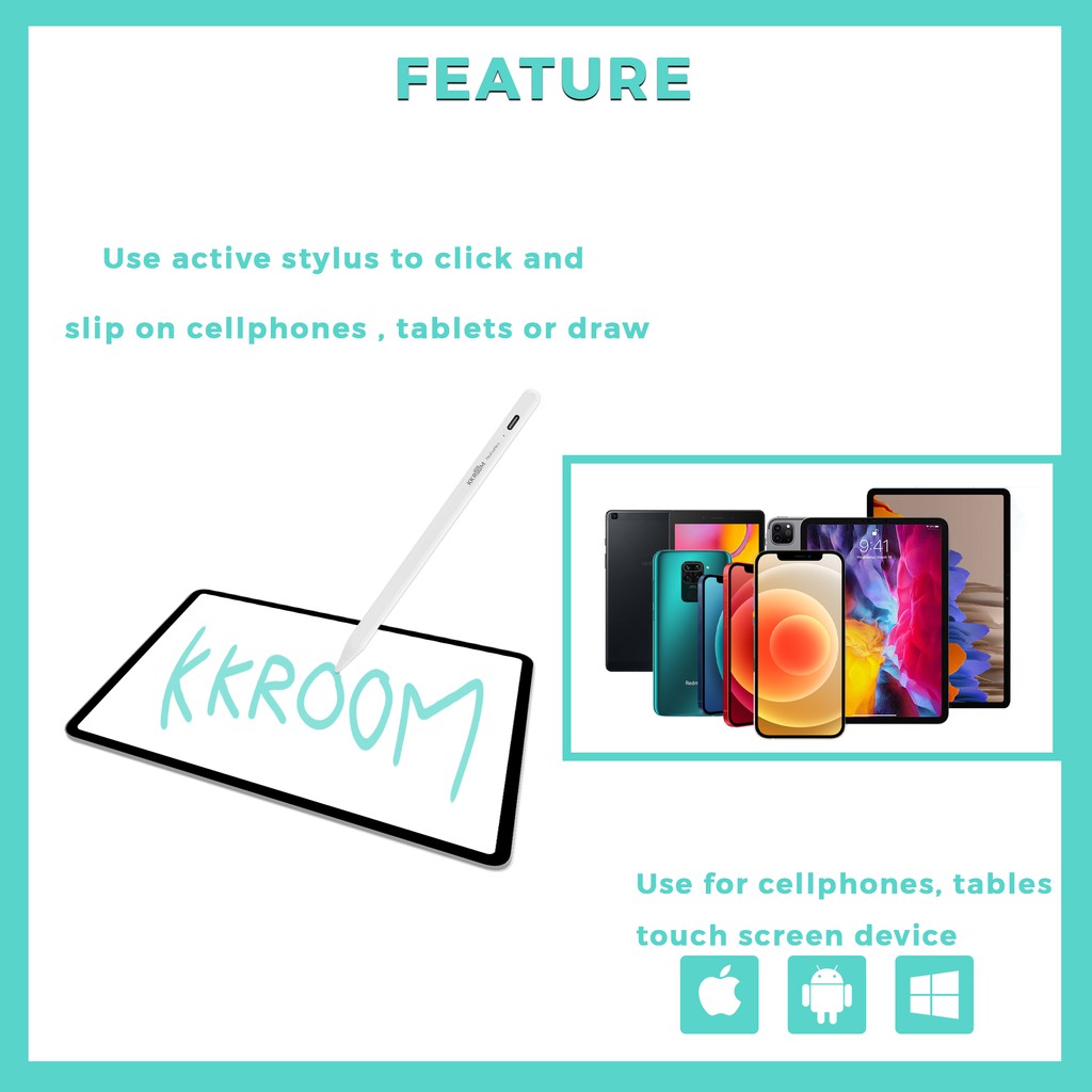 Bút cảm ứng điện thoại KKROOM phụ kiện bút cảm ứng thông minh cho iphone ipad android tablet cây viết cảm ứng