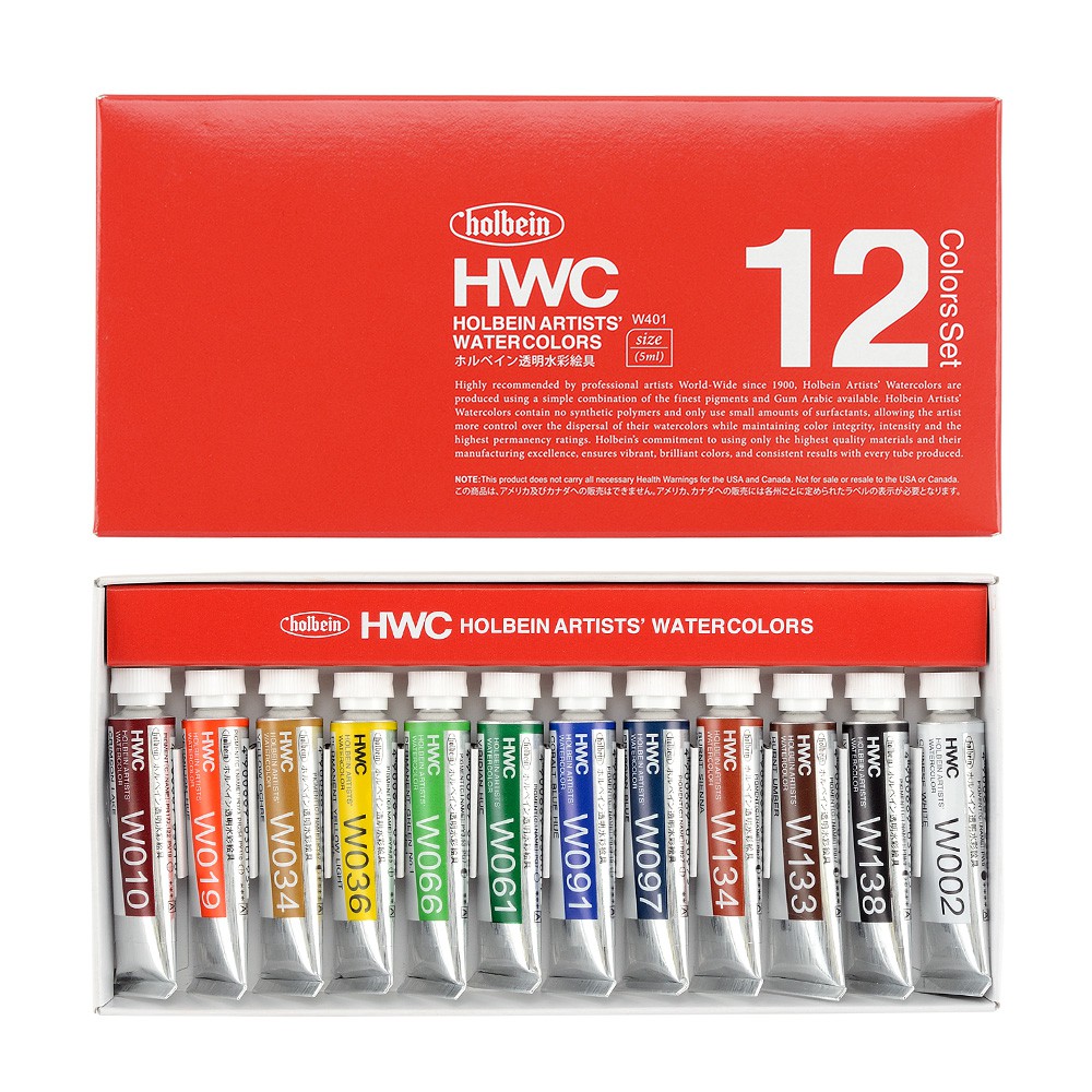 [HOLBEIN] Màu nước cao cấp hạng họa sĩ - HWC holbein artists' watercolor tube Artist Grade (5ml/tuýp) WPHO05