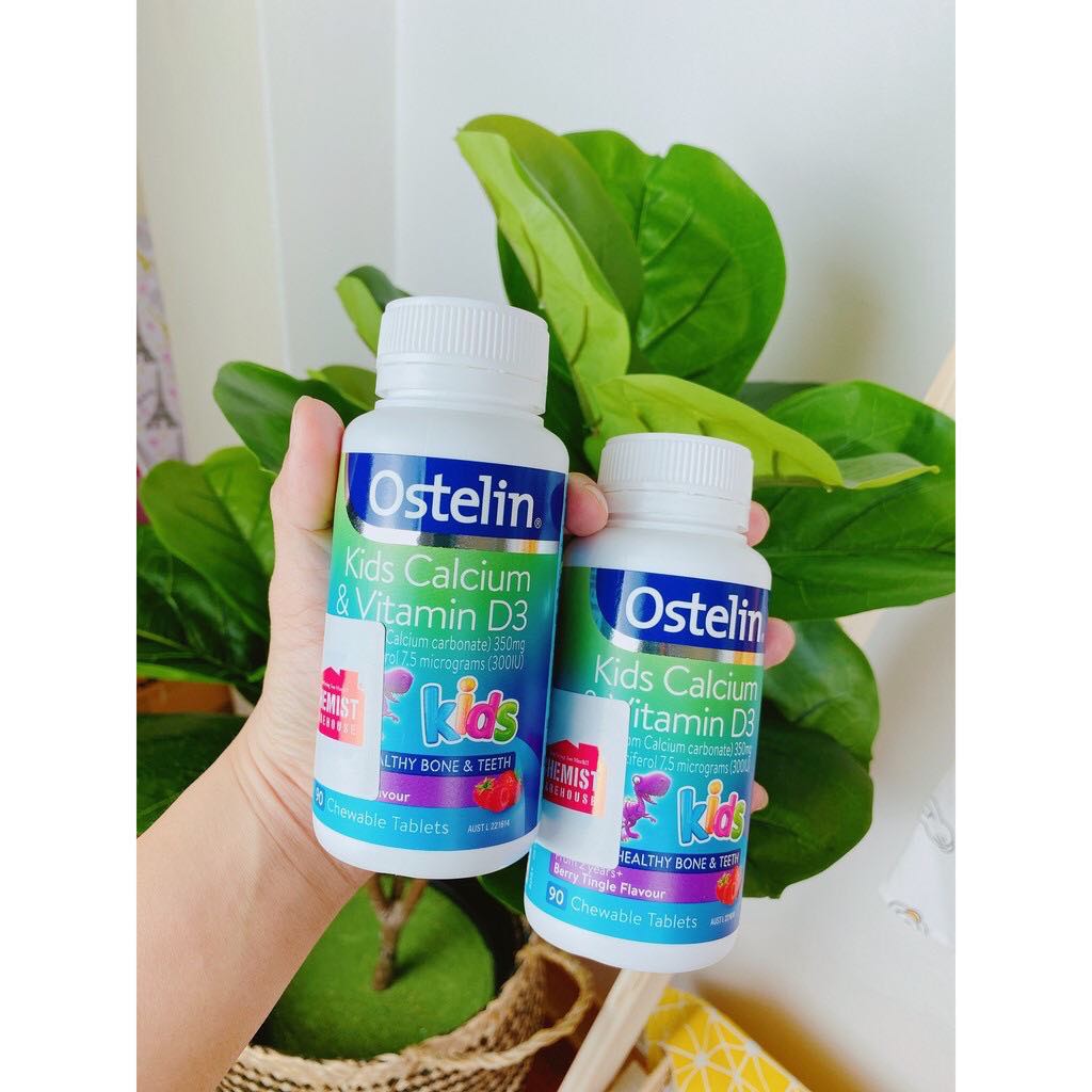 Kẹo Canxi Khủng long, Canxi Ostelin Kids Calcium & Vitamin D3 cho bé 90 viên-Úc